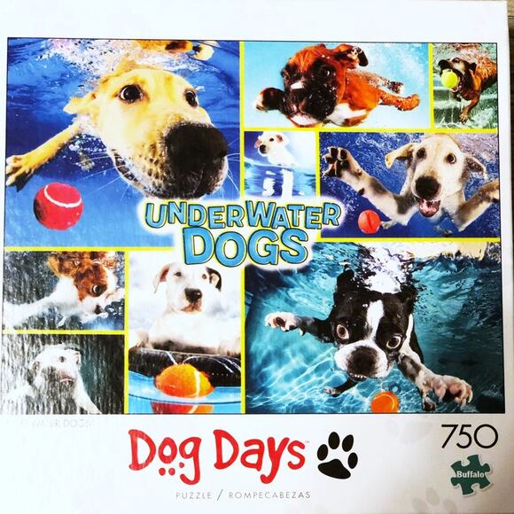 NEW 750 Piece Puzzle Rompecabeza Buffalo Games Dog Days Underwater - Picture 1 of 2